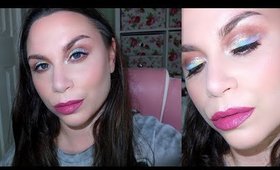 Pastel Week Day 3 | Rainbow Ombre Liner and Pink Lips Make Up Tutorial