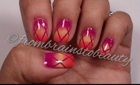 ♥Nail Tutorial | Circus Crisscross Gradient Nails♥