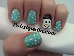 Simple and perfect for Christmas!

Watch My Video Tutorial @ http://polishpedia.com/snowman-christmas-nail-design.html