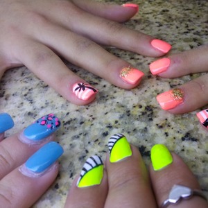 different neon nails