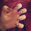 Cheetah Print Stiletto Nails