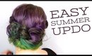 DIY EASY SUMMER UP-DO HAIRSTYLE + Heatless Curls for Fine Hair Tutorial