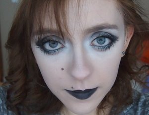 I created this look today! It wasn't meant to be a perfect grey scale, but just enough to look like a ghost. 