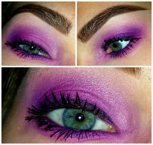 I didn't have any false eyelashes with me when I did this. :( BUT I really love how it turned out color-wise!