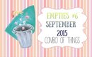 Empties #6 | September 2015 | Combo of Things | PrettyThingsRock