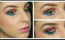 Colorful Eyes and Neon Liner Makeup Tutorial ♥