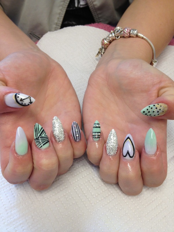 clockwork handpainted acrylic nails Vicky P.'s Photo Beautylish