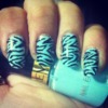 Blue Zebra Print Nails :)