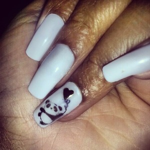 Cute Panda nails I did.. 