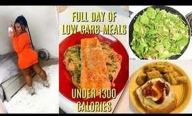 WHAT I EAT IN A DAY | FULL DAY OF EATING LOW CARB | UNDER 1300 CALORIES