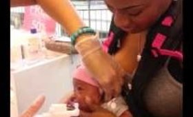 BABY AERIONE GETS HER EARS PIERCED