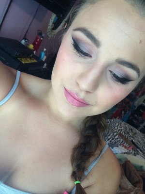 Used UD Naked 3 palette, Too Faced Melted Peony liquified lipstick, and L'Oreal Infallible gel eyeliner 