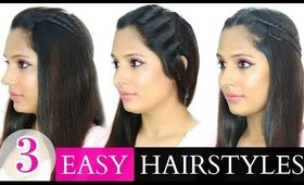 3 Easy Heatless Hairstyles - Medium To Long Hair | ShrutiArjunAnand