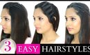 3 Easy Heatless Hairstyles - Medium To Long Hair | ShrutiArjunAnand
