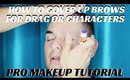 HOW TO COVER EYEBROWS WITH GLUE STICK FOR DRAG OR CHARACTER MAKEUP- karma33