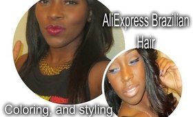 Day 5 | AliExpress Brazilian hair | How i colored, cut and styled my hair