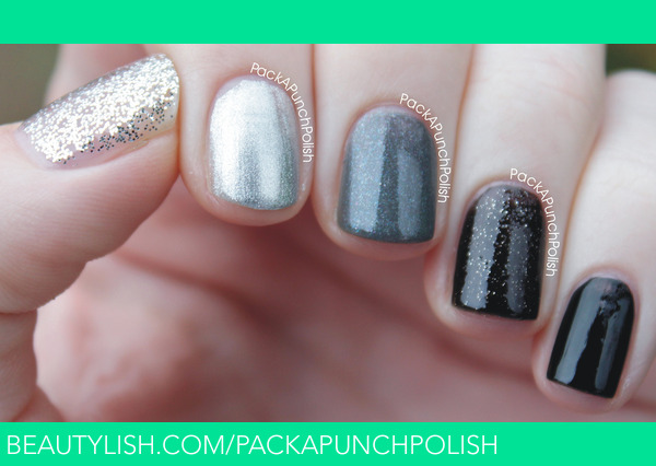 4. Black and Silver Ombre Acrylic Nails - wide 1