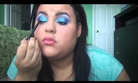 New Years Eve Makeup Tutorial! (bright blue & Turquoise glitter)