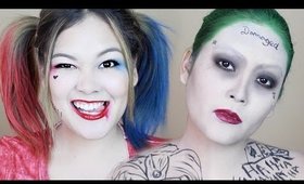 Suicide Squad Harley Quinn & Joker Makeup & Hair Tutorial