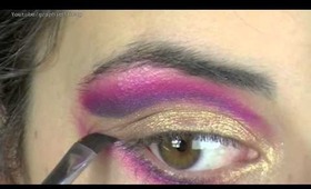 {Makeup Tutorial} Gold & Pink cut crease