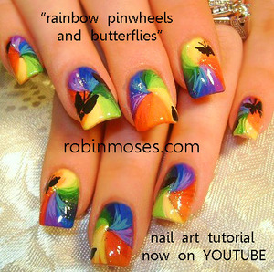 rainbow pinwheels and butterflies
