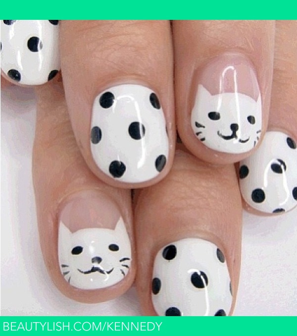 Cute kitty nails. | Stephanie K.'s (kennedy) Photo | Beautylish
