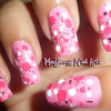 Cutie Pink Polka Dots Nail Art by Madjennsy