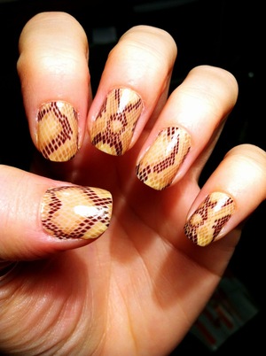 Sally Hansen Salon Effects nail strips. A nice change from the typical zebra or leopard patterns. 