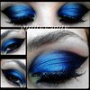Blue & Black Cat Eye with Yellow