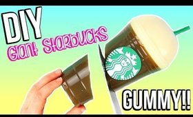 HOW TO MAKE A GIANT STARBUCKS GUMMY BOTTLE | DIY Giant Jelly Starbucks Cup!!