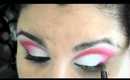 Dramatic pink and white cut crease