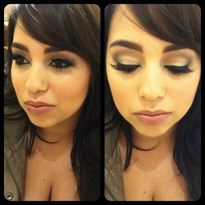 makeup on a client for her photo shoot. 