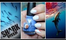 DIY Shark Bite Nail Tutorial * Shark Week* | Jessijaybeauty