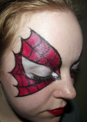 Spiderman/woman masquerade mask. Tutorial here: http://www.youtube.com/watch?v=pLlmV_09E5I