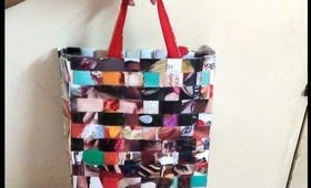 Recycled Woven Magazine Bag DIY with Bloopers