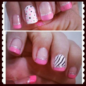 tips hot pink with design!