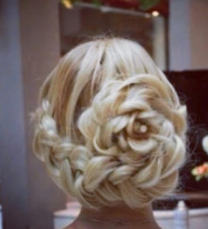 beautiful braid updo for any special occasion for example: prom, wedding, banquet, etc