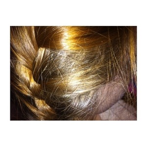 I attempted a French braid on my hair!!!!!! :)