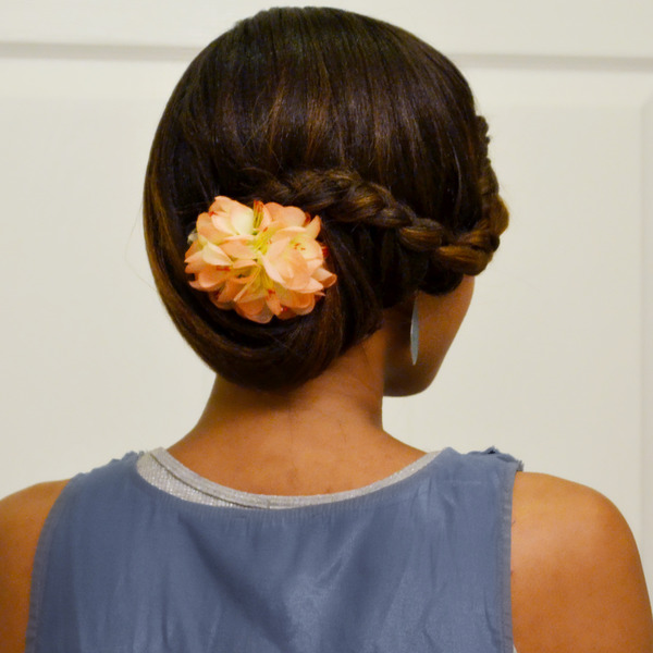 Side Wrapped Braided Bun  Updo Alicia P  s 