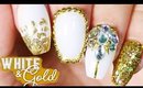 White & Gold Glam Nail Art Tutorial // How to Nail Art at Home