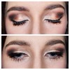 Brown and gold smokey eye makeup 