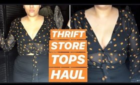 THRIFT STORE TOPS - TRY ON HAUL! - ALL UNDER $3!!