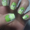 Green Half & Half Nails