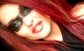 black darkness and  electrick  green  eyeliner