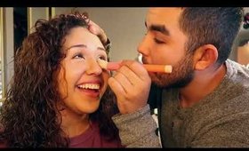 BOYFRIEND DOES MY MAKE UP CHALLENGE l VlOGMAS DAY 6 l ADVENTURES OF J&D