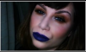 Modern Witch/Grunge/Goth Make-Up | Sepia Eyes & Royal Blue Lips