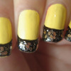 Wonder Girls' Yenny Yellow and Black French Manicure