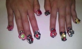 Nail Art "BlackRoseBloom" 6D by BellaGemaNails