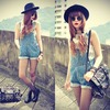 Riveted Straps Rolled Hem Denim Jumpsuit