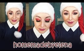 Christmas - New Year's Eve Make-up / Red and gold Make-up / Machiaj cu produse Inglot